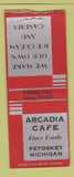 Matchbook Cover - Arcadia Cafe Petoskey MI BOBTAIL