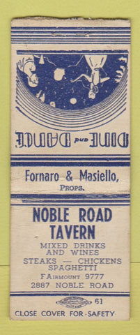 Matchbook Cover - Noble Road Tavern Cleveland? BOBTAIL