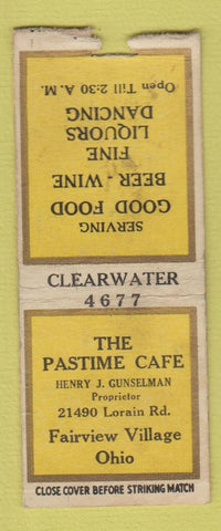 Matchbook Cover - Pastime Cafe Fairview Village OH WEAR BOBTAIL