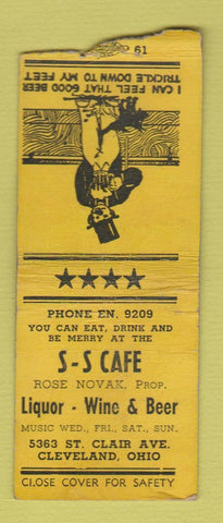 Matchbook Cover - SS Cafe Cleveland OH girlie BOBTAIL