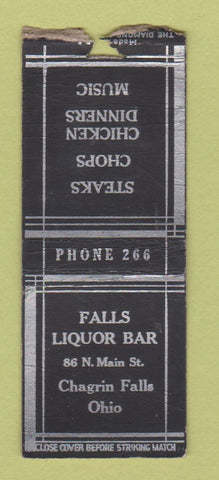Matchbook Cover - Falls Liquor Bar Chagrin Falls OH BOBTAIL