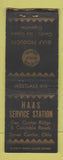 Matchbook Cover - Haas Gulf oil gas Dover Center OH BOBTAIL
