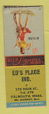 Matchbook Cover - Ed's Place Falmouth MA liquor pinup BOBTAIL