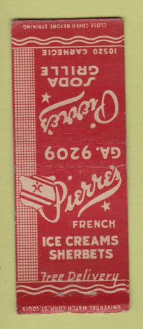 Matchbook Cover - Pierre's Soda Grille  BOBTAIL