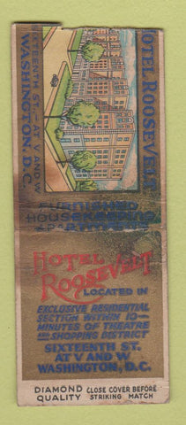 Matchbook Cover - Hotel Roosevelt Washington DC WORN DQ BOBTAIL