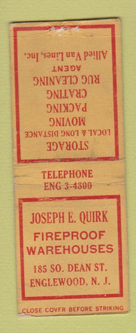 Matchbook Cover - Joseph Quirk Warehouses Englewood NJ WEAR BOBTAIL