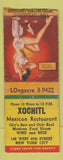 Matchbook Cover - Xochitl Mexican Restaurant New York City pinup WEAR BOBTAIL