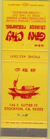 Matchbook Cover - Gan Chy Chinese Food Stockton CA
