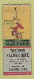 Matchbook Cover - New Palmer Cafe Palmer IA pinup WORN BOBTAIL