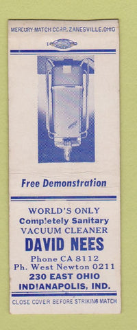 Matchbook Cover - David Ness Vacuum Cleaner Indianapolis IN BOBTAIL