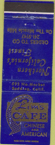 Matchbook Cover - Lim's Cafe Chinese food Redding CA