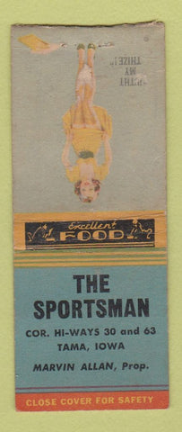 Matchbook Cover - The Sportsman Tama IA pinup BOBTAIL