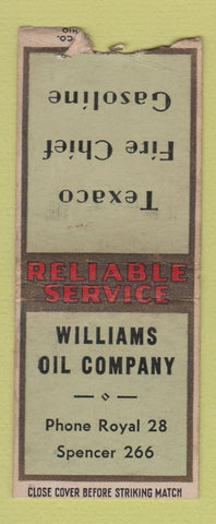 Matchbook Cover - Williams Oil Company Texaco oil gas BOBTAIL