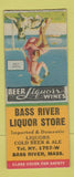Matchbook Cover - Bass River Liquor MA pinup BOBTAIL
