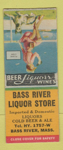 Matchbook Cover - Bass River Liquor MA pinup BOBTAIL