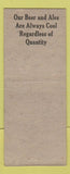 Matchbook Cover - Bass River Liquor MA pinup BOBTAIL