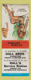 Matchbook Cover - Hall Mobil oil gas Exeter Portsmouth NH pinup WEAR BOBTAIL