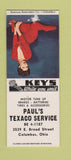 Matchbook Cover - Paul's Texaco oil gas Columbus OH pinup BOBTAIL