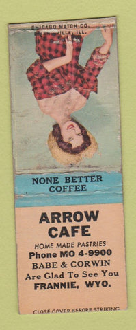 Matchbook Cover - Arrow Cafe Frannie WY pinup WEAR BOBTAIL