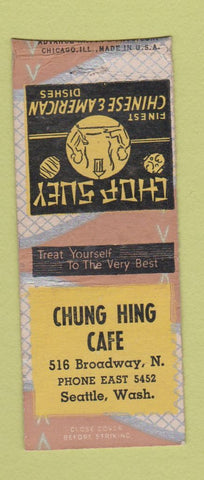Matchbook Cover - Chung Hing Cafe Seattle WA Chinese WEAR BOBTAIL