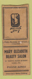 Matchbook Cover - Mary Elizabeth Beauty Salon York PA WORN BOBTAIL