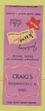 Matchbook Cover - Jolene Shoes Carig's Washington Court House OH BOBTAIL
