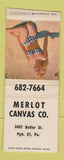 Matchbook Cover - Merlot Canvas Pittsburgh PA pinup BOBTAIL