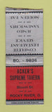 Matchbook Cover - Acker's Supreme Tavern Rocky River OH BOBTAIL