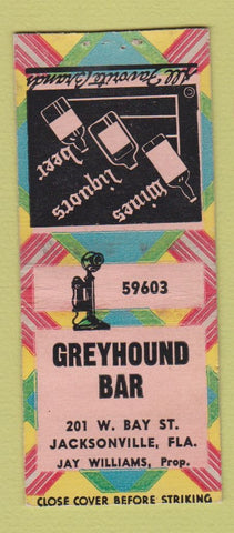 Matchbook Cover - Greyhound Bar Jacksonville FL 1942 WEAR BOBTAIL