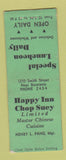 Matchbook Cover - Happy Inn Chop Suey CROWN? WEAR BOBTAIL