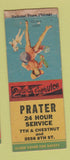 Matchbook Cover - Prater 24 Hour Service oil gas? Pinup BOBTAIL