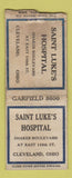 Matchbook Cover - Saint Luke's Hospital Cleveland OH WORN BOBTAIL