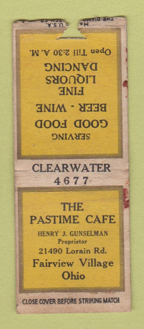 Matchbook Cover - Pastime Cafe Fairview Village OH WEAR BOBTAIL
