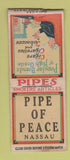 Matchbook Cover - Pipe of Peace Nassau Bahamas WORN BOBTAIL
