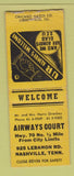 Matchbook Cover - Airways Court Motel Nashville TN BOBTAIL