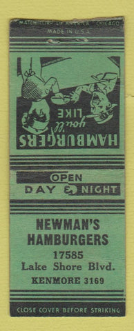 Matchbook Cover - Newman's Hamburgers Chicago? BOBTAIL