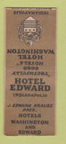 Matchbook Cover - Hotel Washington Indianapolis IN DQ BOBTAIL