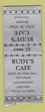 Matchbook Cover - Rudy's Cafe Cleveland OH WEAR BOBTAIL