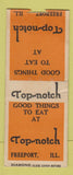 Matchbook Cover - Top Notch Freeport IL restaurant DQ BOBTAIL