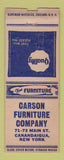 Matchbook Cover - Carson Furniture Company Canandaigua NY BOBTAIL
