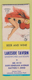 Matchbook Cover - Lakeside Tavern Dayton OH pinup BOBTAIL