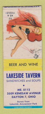 Matchbook Cover - Lakeside Tavern Dayton OH pinup BOBTAIL