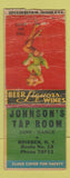 Matchbook Cover - Johnson's Tap Room Brisben NY pinup WORN BOBTAIL