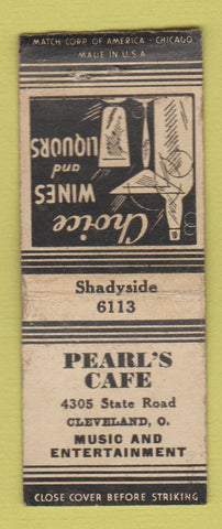 Matchbook Cover - Pearl's Cafe Cleveland OH WEAR BOBTAIL