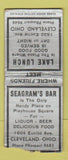 Matchbook Cover - Lake Lunch Seagram's Bar Cleveland OH WEAR BOBTAIL
