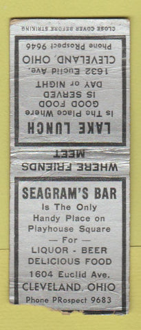 Matchbook Cover - Lake Lunch Seagram's Bar Cleveland OH WEAR BOBTAIL