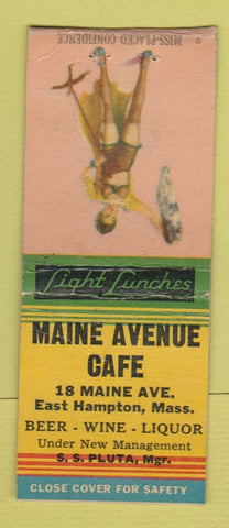 Matchbook Cover - Maine Avenue Cafe East Hampton MA Pluta pinup BOBTAIL