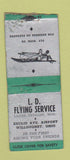 Matchbook Cover - LD Flying Service Willoughby OH WORN BOBTAIL