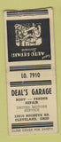 Matchbook Cover - Deal's Garage Cleveland OH BOBTAIL