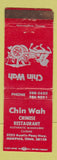 Matchbook Cover - Chin Wah Chinese Food Memphis TN WORN